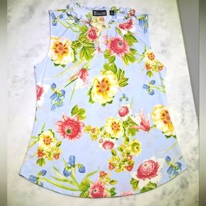 Floral Print Top / Sleeveless Blouse